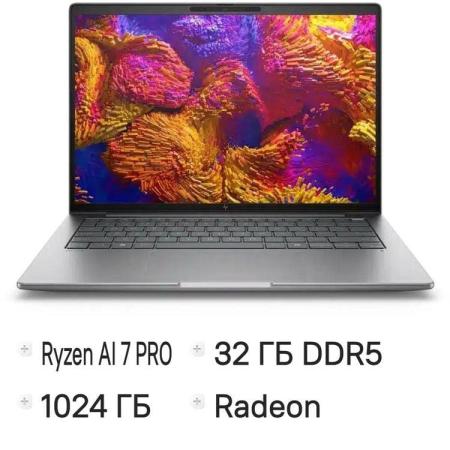 Ноутбук HP ZBook 8 G1ak, 14", AMD Ryzen AI 7 PRO 350 1.7ГГц, 10-ядерный, 32ГБ 1ТБ SSD,  AMD Radeon  860M, Windows 11 Pro, серебристый [bx7l4ut]