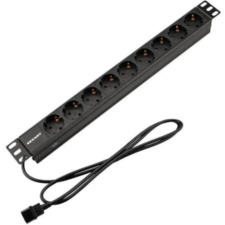 Блок распределения питания REXANT 04-0305-1,  горизонт.размещ.,  SchukoХ9,  Тип вход. тока 10A,  2м