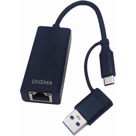 Сетевой адаптер 2.5G Ethernet Digma DLA-GTUC01 USB 3.0