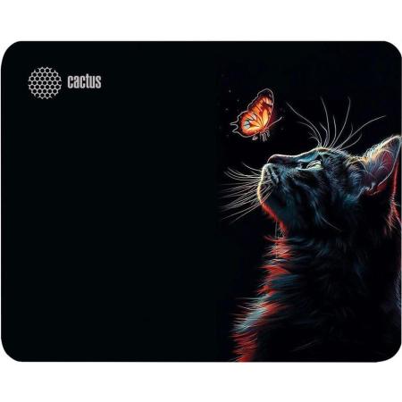 Коврик для мыши Cactus Night Cat ткань, 220х180х2мм [cs-mp-p12xs]