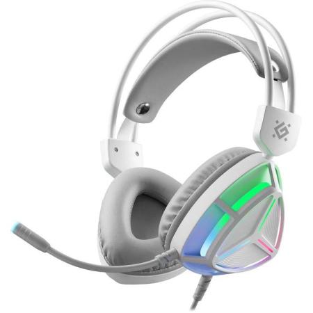 Гарнитура Defender Prism,  для компьютера, накладные,  проводные USB/3,5 мм, белый [62450]