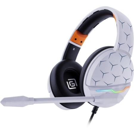 Гарнитура игровая Oklick HS-L710G,  для компьютера, мониторные,  проводные, белый  / черный [1978693]