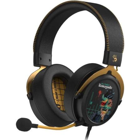 Гарнитура игровая A4TECH Bloody M595 Renegade,  для компьютера, мониторные,  проводные, черный  / рисунок