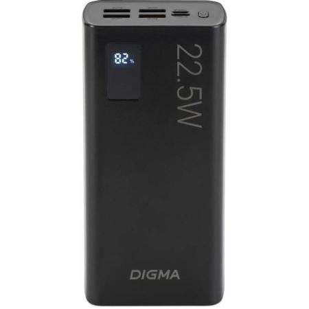 Внешний аккумулятор (Power Bank) Digma DGPF30A,  30000мAч,  черный [dgpf30a22abk]