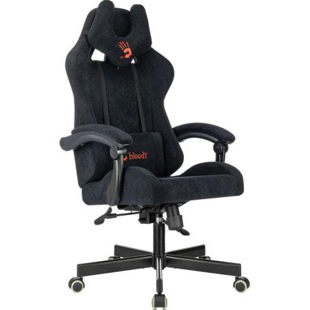 Кресло игровое A4TECH Bloody GC-560, искусственная замша, до 150кг, топ-ган люкс, шарнирные подлокотники,  черный