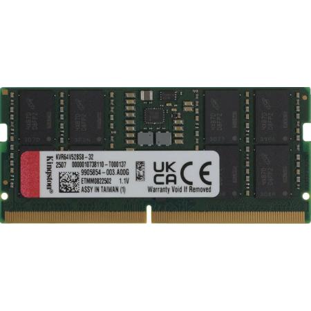 Оперативная память Kingston Valueram KVR64V52BS8-32 DDR5 -  1x 32ГБ 6400МГц, для ноутбуков (SO-DIMM),  Ret