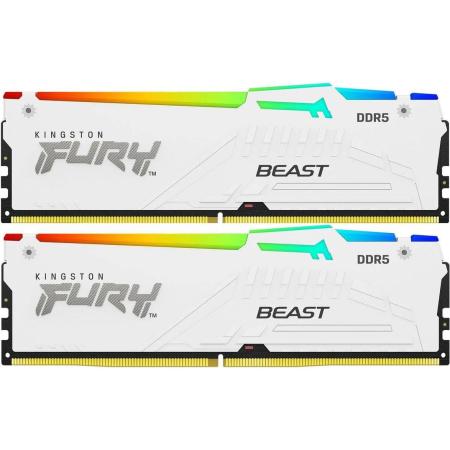 Оперативная память Kingston Fury Beast KF568C34BWEAK2-32 DDR5 -  2x 16ГБ 6800МГц, DIMM,  White,  Ret