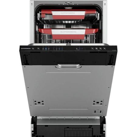 Встраиваемая посудомоечная машина KUPPERSBERG GLM 4581,  узкая, ширина 44.8см, полновстраиваемая, загрузка 10 комплектов, серебристый