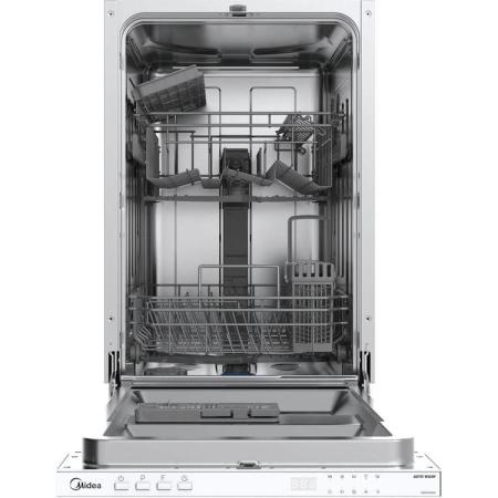 Встраиваемая посудомоечная машина Midea MID45S050,  узкая, ширина 44.8см, полновстраиваемая, загрузка 9 комплектов