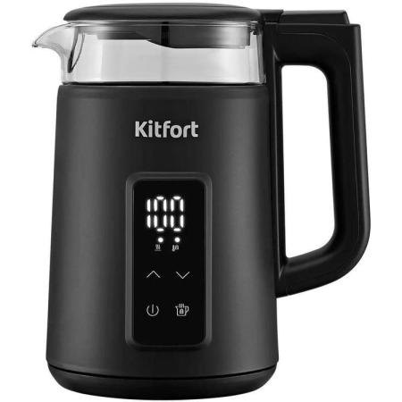 Чайник электрический KitFort КТ-6714, 1.7л, стекло/металл/пластик