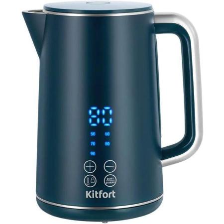 Чайник электрический KitFort КТ-6784, 1.7л, нержавеющая сталь/пластик