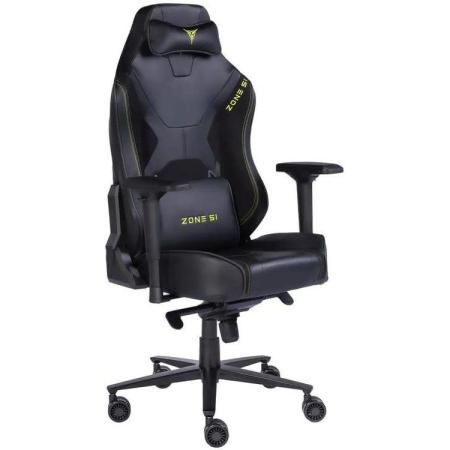 Кресло игровое ZONE 51 Armada, ткань/экокожа, до 150кг, мультиблок, регулируемые 4D подлокотники,  черный