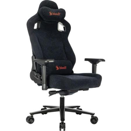 Кресло игровое A4TECH Bloody GC-660, искусственная замша, до 150кг, механизм со смещенной осью, регулируемые 4D подлокотники,  черный