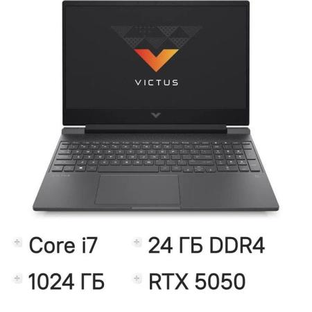 Ноутбук игровой HP Victus 15-fa2309tx, 15.6", IPS, Intel Core i7 13620H 2.4ГГц, 10-ядерный, 24ГБ DDR4, 1ТБ SSD,  NVIDIA GeForce  RTX 5050 для ноутбуков - 8 ГБ, Windows 11 Home, серебристый [c25mspa]