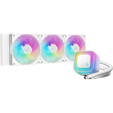 Система водяного охлаждения DeepCool LE360 WH V2,  4-pin,  ARGB,  120мм,  белый,  retail [r-le360-whammn-g-2]