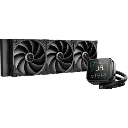 Система водяного охлаждения DeepCool Spartacus 420,  LCD, 4-pin,  ARGB,  140мм,  черный,  retail [r-spt420-bkdsmp-g-1]