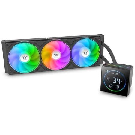 Система водяного охлаждения Thermaltake TH360-S V3,  LCD, 4-pin,  ARGB,  120мм,  черный,  retail [cl-w470-pl12sw-a]