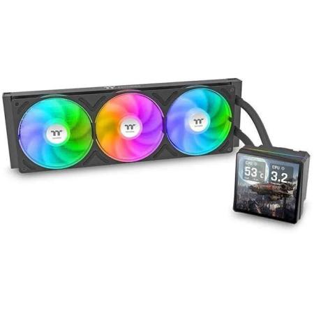 Система водяного охлаждения Thermaltake TH360 V3 Ultra,  LCD, 4-pin,  ARGB,  120мм,  черный,  retail [cl-w474-pl12sw-a]