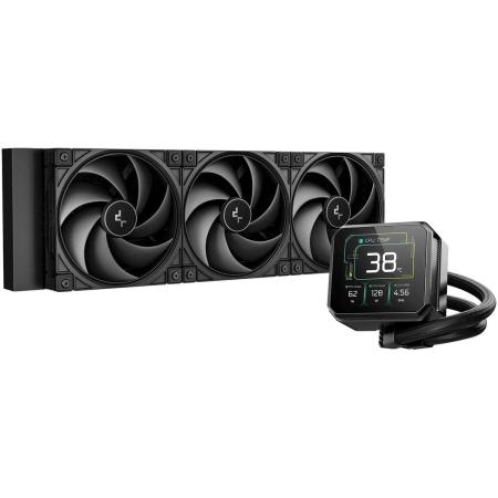 Система водяного охлаждения DeepCool Spartacus 360,  LCD, 4-pin,  ARGB,  120мм,  черный,  retail [r-spt360-bkdsmp-g-1]