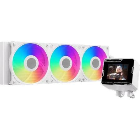 Система водяного охлаждения PCCOOLER GT360M Display,  LCD, 4-pin,  ARGB,  120мм,  белый,  retail [gt360m-whawxx-gl]