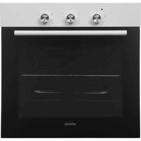 Духовой шкаф электрический Simfer B6EW16011,  58л,  дверца с 2 стеклами,  белый/черный