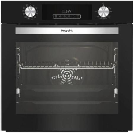 Духовой шкаф электрический HOTPOINT HFE8 921 H BL,  72л,  дверца с 2 стеклами,  черный