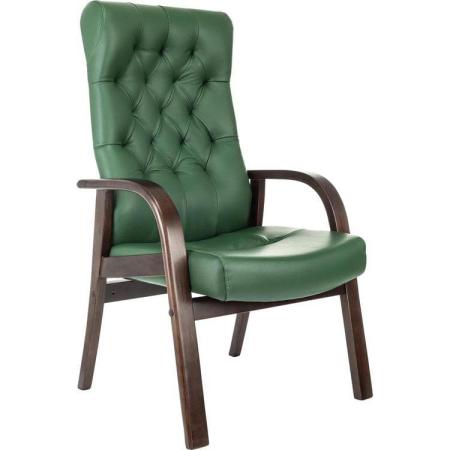 Кресло Бюрократ T-9928WALNUT-CF, кожа, до 120кг, зеленый