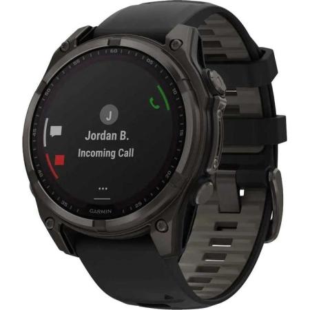 Смарт-часы Garmin Fenix 8 Solar Sapphire,  47мм,  1.3",  черный/серый