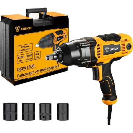 DEKO Гайковерт сетевой ударный DKIW1200, 1200 Вт, 600 Нм 085-1125