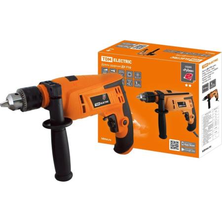 TDM ELECTRIC Дрель ударная электрическая от сети мощность 710 Вт, серия "Рубин" SQ1086-0102