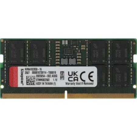 Оперативная память для ноутбука Kingston Valueram KVR64V52BS8-16 SO-DIMM 16Gb DDR5 6400 MHz KVR64V52BS8-16