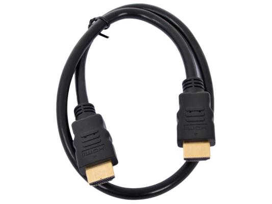 Кабель HDMI Gembird/Cablexpert, 0.5м, v2.0, 19M/19M, черный, позол.разъемы, экран, пак CC-HDMI4-0.5M