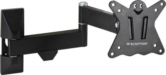 Кронштейн Kromax CASPER-104 Black Наклонно-поворотный для LED TV 10"-28", max 25 кг, настенный, 5 ст свободы, от стены 57-410 мм, max VESA 100x100 мм