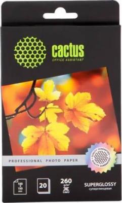 Фотобумага Cactus CS-HGA626020 Professional суперглянцевая 10x15 260 г/м2 20 листов