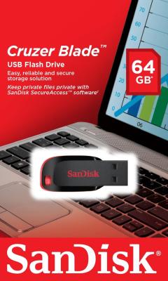 Внешний накопитель 64GB USB Drive <USB 2.0 SanDisk Cruzer Blade (SDCZ50-064G-B35)