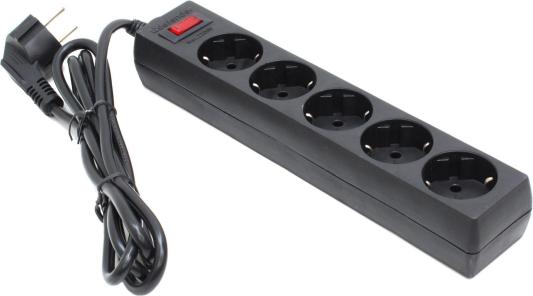 Сетевой фильтр Defender ES черный 1.8 m 5 розеток