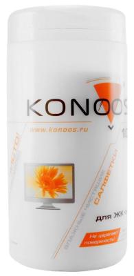 Салфетки для ЖК-экранов в банке, 100 шт, Konoos KBF-100