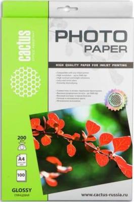 Фотобумага Cactus CS-GA4200100 A4/200г/м2/100л. глянцевая для струйной печати
