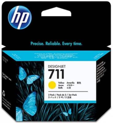 Картридж HP №711 CZ136A для Designjet T520 T120 желтый 29мл 3шт
