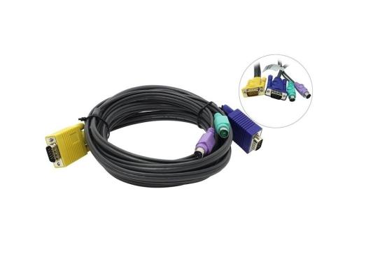 Кабель ATEN KVM Cable 2L-5203P Кабель для KVM: 2*PS/2(m)+DB15(m) (PC) -на- SPHD15(m) (KVM), 3м