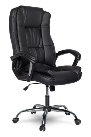 Кресло руководителя COLLEGE CLG-616 LXH Black(XH-2222)Черная экокожа, кожа с полиурет.покрытием, спинка 71см, крест/хром, ВШГ 35-45/52/51, 120кг
