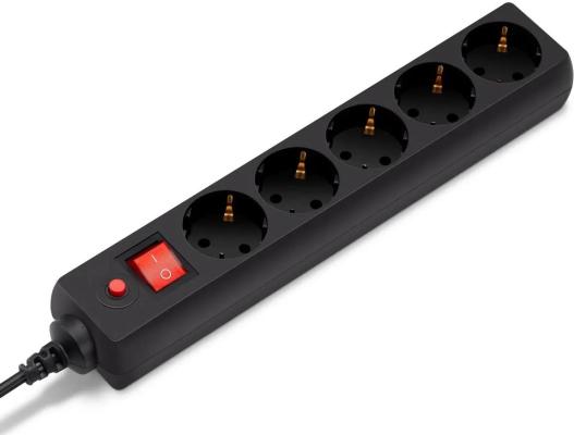 Сетевой фильтр Buro 500SH-1.8-B 1.8м (5 розеток) черный