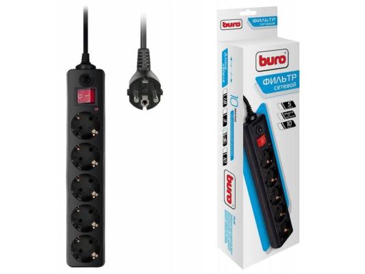 Сетевой фильтр Buro 500SH-5-B 5м (5 розеток) черный