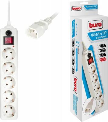 Сетевой фильтр Buro 500SH-1.8-UPS-W 1.8м (5 розеток) белый