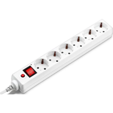 Сетевой фильтр Buro 600SH-1.8-UPS-W 1.8м (6 розеток) белый