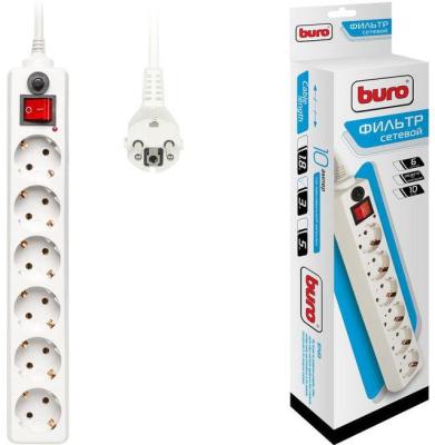 Сетевой фильтр Buro 600SH-3-W 3м (6 розеток) белый