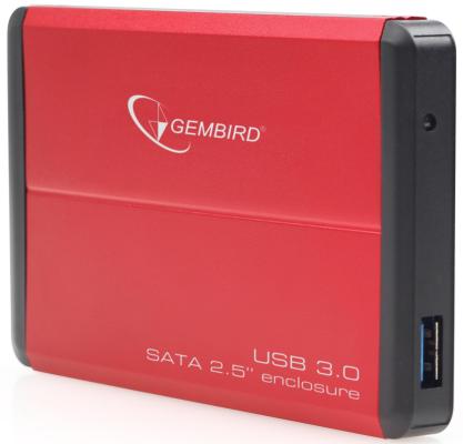 Внешний корпус 2.5" Gembird EE2-U3S-2-R, красный, USB 3.0, SATA