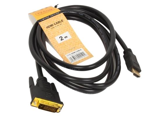 Кабель HDMI to DVI-D (19M -25M) 2м, TV-COM <LCG135E-2M