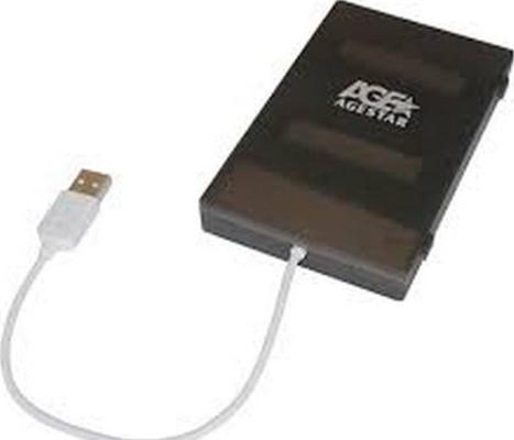 Внешний контейнер для HDD/SSD 2.5" SATA AgeStar SUBCP1 (BLACK) USB2.0 черный безвинтовая конструкция