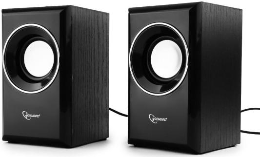 Колонки Gembird SPK-204,2.0 черный МДФ,2х3 Вт, регулятор громкости, USB